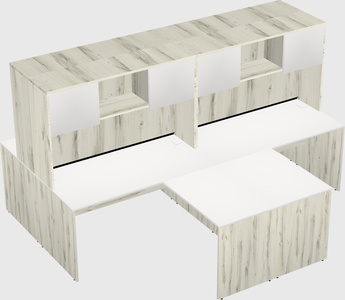 Quad l-shaped office desks