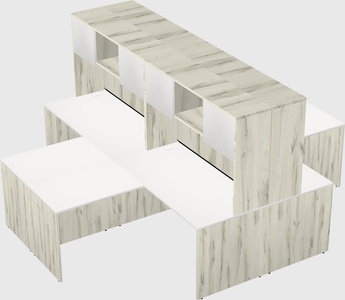 Quad l-shaped office desks