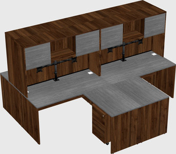 Quad l-shaped office desks