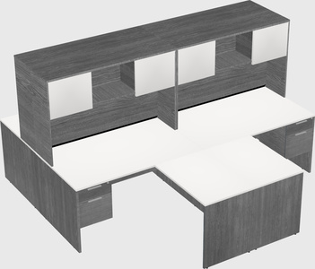 Quad l-shaped office desks