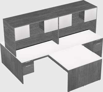 Quad l-shaped office desks
