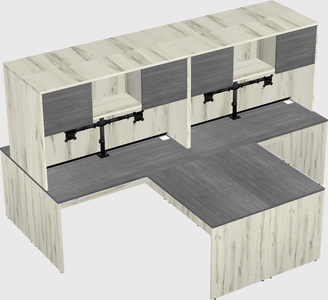 Quad l-shaped office desks