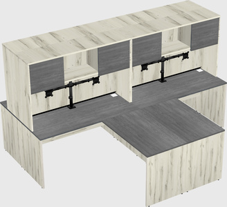 Quad l-shaped office desks