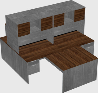 Quad l-shaped office desks