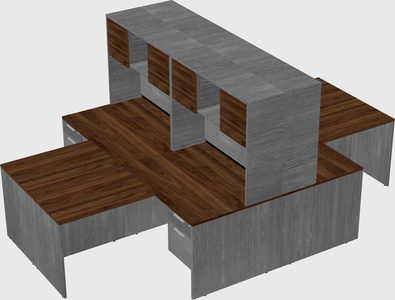 Quad l-shaped office desks
