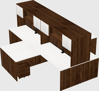 Quad l-shaped office desks