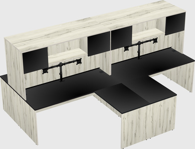 Quad l-shaped office desks