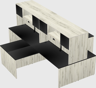 Quad l-shaped office desks