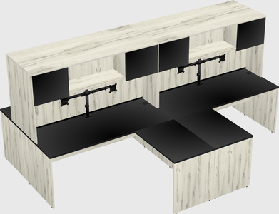 Quad l-shaped office desks