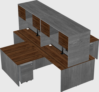 Quad l-shaped office desks