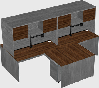 Quad l-shaped office desks