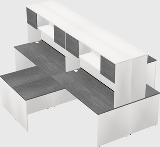Quad l-shaped office desks