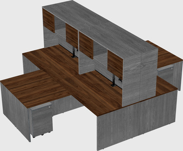 Quad l-shaped office desks