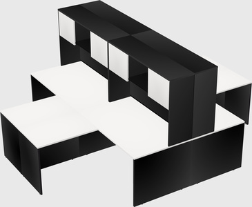 Quad l-shaped office desks
