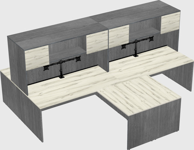 Quad l-shaped office desks