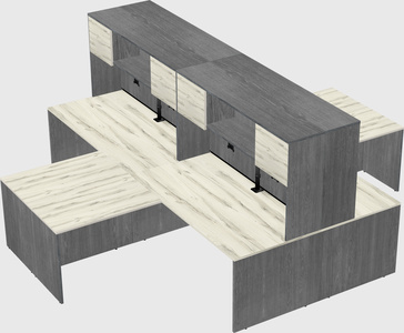 Quad l-shaped office desks