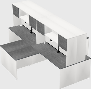Quad l-shaped office desks