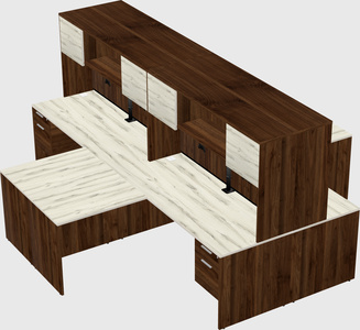 Quad l-shaped office desks
