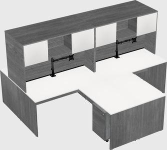 Quad l-shaped office desks