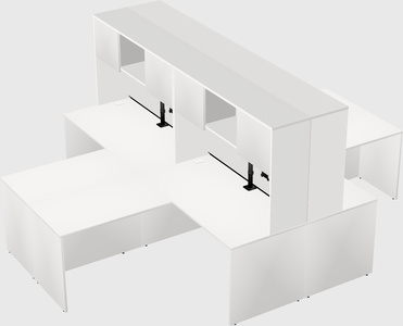 Quad l-shaped office desks