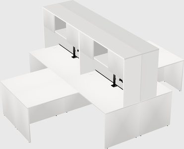 Quad l-shaped office desks