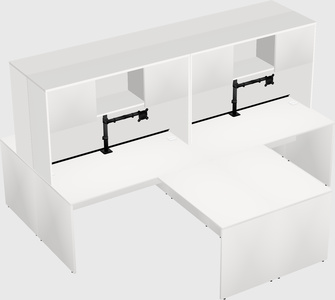 Quad l-shaped office desks