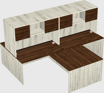 Quad l-shaped office desks