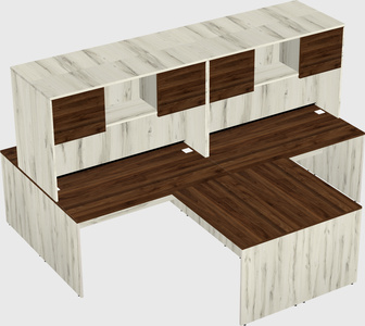 Quad l-shaped office desks