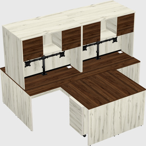 Quad l-shaped office desks
