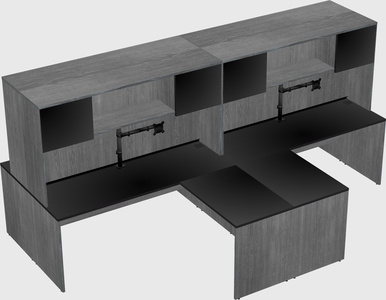 Quad l-shaped office desks
