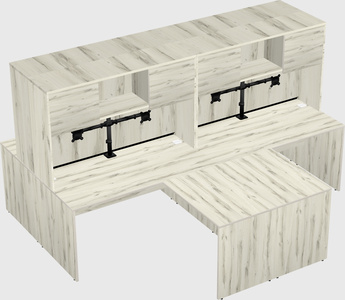 Quad l-shaped office desks