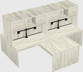 Quad l-shaped office desks