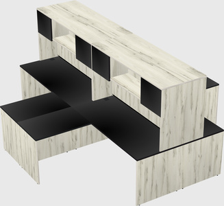 Quad l-shaped office desks