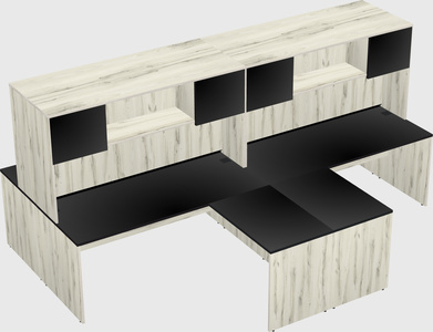 Quad l-shaped office desks