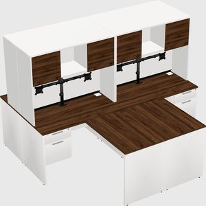 Quad l-shaped office desks