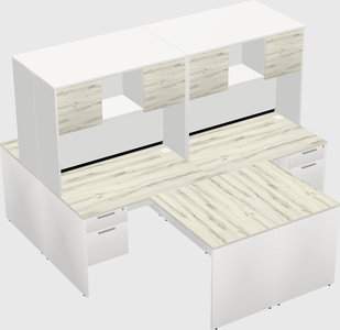 Quad l-shaped office desks