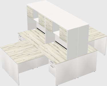 Quad l-shaped office desks
