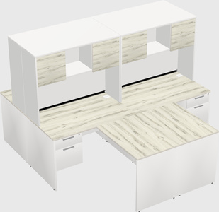 Quad l-shaped office desks