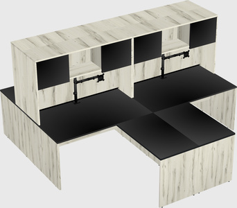 Quad l-shaped office desks