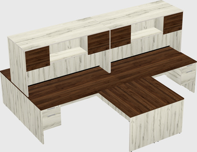 Quad l-shaped office desks