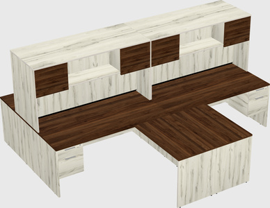 Quad l-shaped office desks