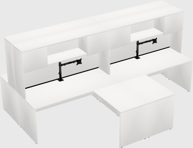 Quad l-shaped office desks