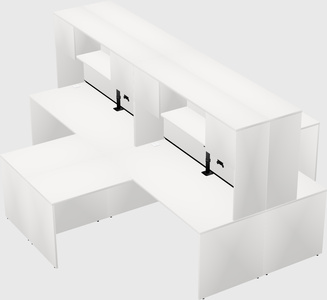 Quad l-shaped office desks