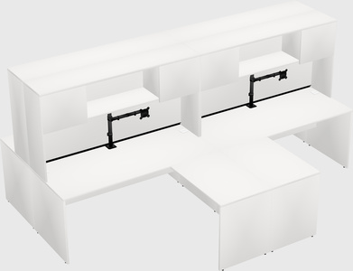 Quad l-shaped office desks