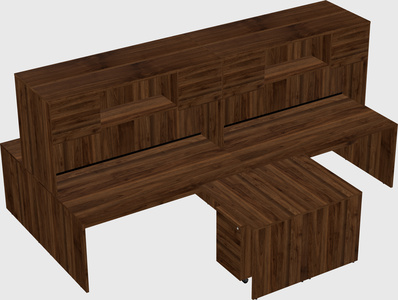 Quad l-shaped office desks