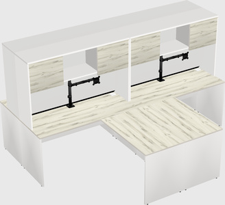 Quad l-shaped office desks