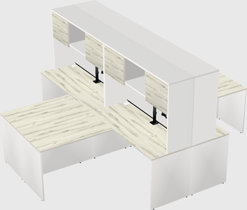 Quad l-shaped office desks