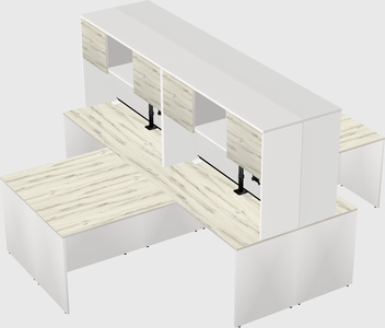 Quad l-shaped office desks