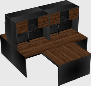 Quad l-shaped office desks
