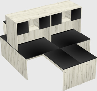 Quad l-shaped office desks
